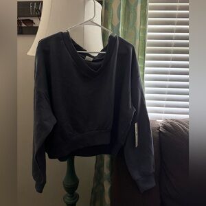 No Boundaries Blueish Color V-Neck Sweatshirt